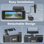 CHORTAU 4K Dual Dash Cam with Night Vision