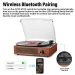Bluetooth Vinyl Record Player with Stereo Speakers