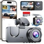 4K Front & Rear Dash Cam with 32GB SD Card