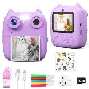 Kids Instant Print Camera with 1080P HD Video