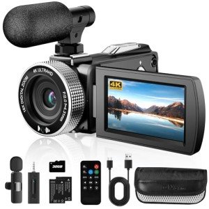 4K Camcorder for Vlogging with Accessories Bundle