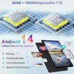 10" Android 14 Tablet with Keyboard and Mouse
