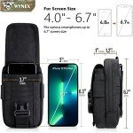 WYNEX Tactical Phone Pouch with Compass & Carabiner