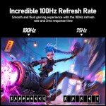 Gawfolk 27" Curved 100Hz Gaming Monitor with Speakers