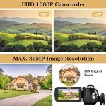 SIXTARY 1080P FHD Vlogging Camcorder with Remote