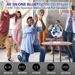 Bluetooth Circular CD Player with Stand and Remote