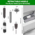 Extendable 6-Piece Feather Duster Set for Cleaning