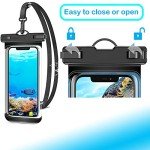 2-Pack Waterproof Phone Pouch for Swimming and Snorkeling