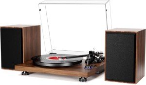 Wireless Bluetooth Record Player with Detachable Speakers