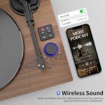 Wireless Bluetooth Record Player with Detachable Speakers