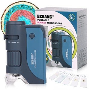 BEBANG Portable 60x-120x Pocket Microscope for Kids