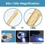 BEBANG Portable 60x-120x Pocket Microscope for Kids
