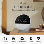 Echo Spot 2024 - Smart Alarm Clock with Alexa