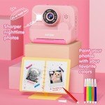 Kids Instant Print Selfie Camera - Pink 1080P HD