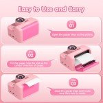 Kids Instant Print Selfie Camera - Pink 1080P HD