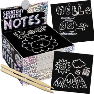 Silver Holographic Scratch Notes with Stylus - 150 Sheets