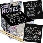Silver Holographic Scratch Notes with Stylus - 150 Sheets