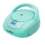 Teal Bluetooth CD Player Boombox with FM Radio