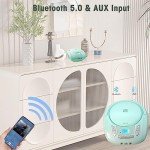 Teal Bluetooth CD Player Boombox with FM Radio