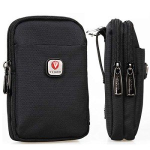 VIIGER Nylon Dual Mobile Phone Holster Pouch