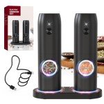 USB Rechargeable Electric Salt and Pepper Grinder Set