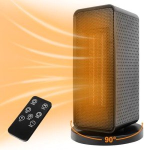 Portable 1200W Ceramic Space Heater with Remote