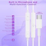 USB C Wired Earbuds for iPhone and Android