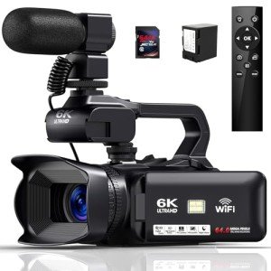 6K Camcorder with Night Vision & Touch Screen