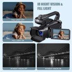 6K Camcorder with Night Vision & Touch Screen