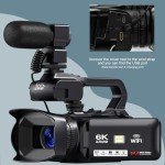 6K Camcorder with Night Vision & Touch Screen