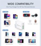 50W 5-Port USB C Fast Charger Adapter