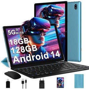 10-Inch Android Tablet with 5G WiFi & Keyboard