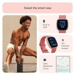 Fitbit Versa 4 Smartwatch - GPS, Pink Sand/Copper Rose