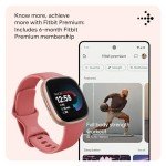Fitbit Versa 4 Smartwatch - GPS, Pink Sand/Copper Rose
