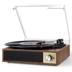 VOKSUN Bluetooth Vinyl Turntable with Built-in Speakers