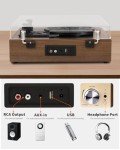 VOKSUN Bluetooth Vinyl Turntable with Built-in Speakers
