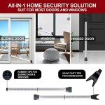Adjustable Heavy-Duty Door Security Bar & Stopper