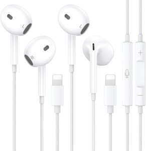 2-Pack Lightning Earbuds with Mic and Volume Control
