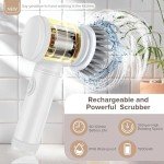 Cordless Power Spin Scrubber with 5 Brush Heads