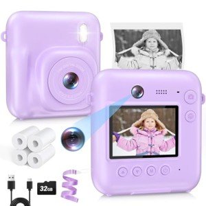 Kids Instant Print Camera with Dual-Lens & Accessories