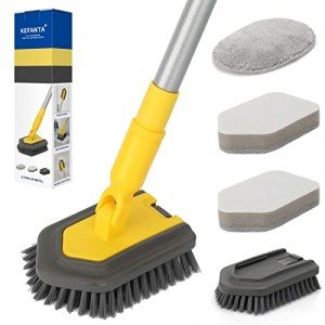 3-in-1 Long Handle Bathroom Tile Cleaner Brush