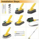 3-in-1 Long Handle Bathroom Tile Cleaner Brush