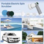Cordless Electric Spin Scrubber with 6 Brush Heads