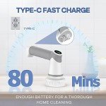 Cordless Electric Spin Scrubber with 6 Brush Heads