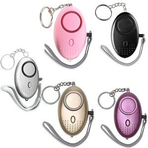 140DB Personal Alarm Keychain with LED Light - Gold