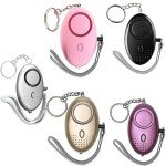 140DB Personal Alarm Keychain with LED Light - Gold