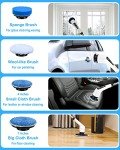 Cordless Electric Spin Scrubber with 8 Brush Heads