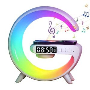 G Shaped Wireless Charger Lamp with Bluetooth Speaker