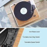 VOKSUN Vintage Vinyl Turntable with Built-in Speakers
