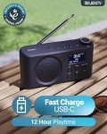 Portable Bluetooth DAB Radio with Rechargeable Battery